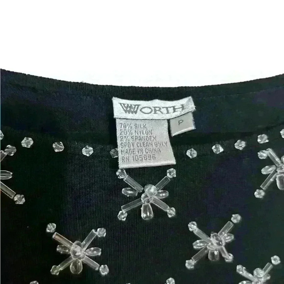 Worth Crystal Embellished Black  Tank Top Size P - Picture 3 of 4